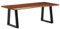 vidaXL Couchtisch, Beistelltisch mit Eisenbeine Naturkante, Teetisch für Wohnzimmer, Sofatisch Tisch, Modern, Honigbraun Rechteckig Massivholz Akazie