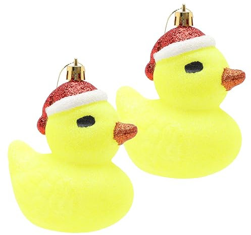 Christmas Concepts® Pack of 2-110mm (4.3) Yellow Glittery Festive Duck Baubles - Christmas Tree Decorations
