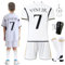 Byhsoep Maillot de Football pour Enfants,Ensemble de Maillots de Football,Set de Maillot de Foot Enfant avec T Shirt Short Ensemble Chaussettes et Protège -Tibias