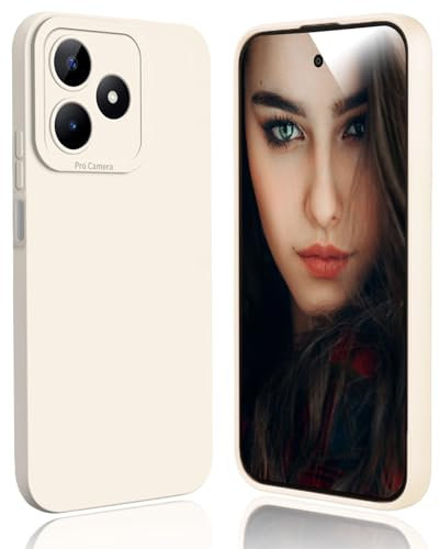 DESSEN Funda para Realme C51 / Realme Note 50 / Realme C53 Capa - Silicona Carcasa Antigolpes Protector Camara Móvil Case Cover Suave Delgada Bumper Anti-Huellas, Blanco