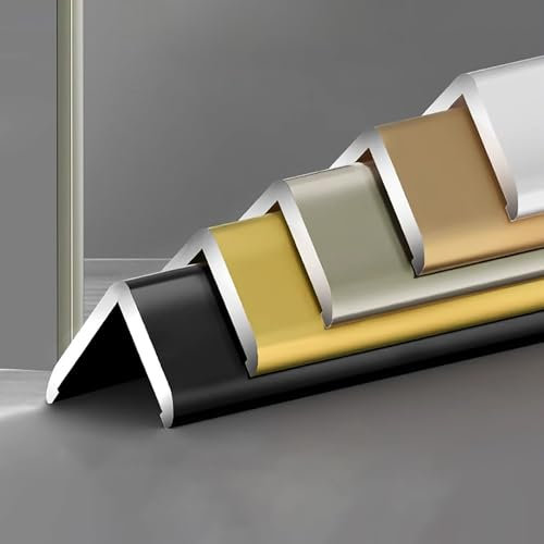 Raouoae Eckschutzprofil Kantenschutz Länge: 135 cm*2 Wand Winkelprofil 89° Selbstklebend Eckschutzleiste Für Holzwände/Fliesen(Gold B,20 * 20mm)