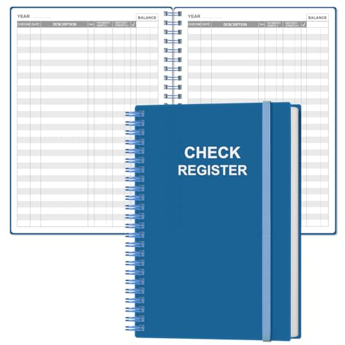 Scheckregister für persönliches Scheckbuch, A5-Scheckheft, Register für persönliches Scheckbuch, Spesenbuch für Privat- und Kleinunternehmen, Blau