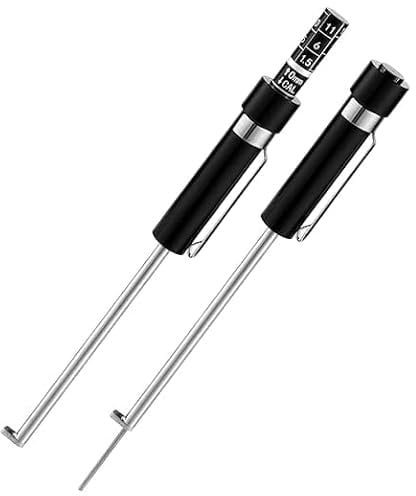 2pcs Brake Pad Measure Tool, 6.1x0.5in Brake Pad Thickness Gauge Car Brake Measuring Tool Brake Pad Tester for Internal External Brake Pads Measurement(Black)