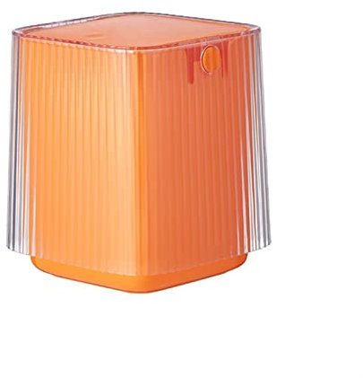 RUNZE765Z Corbeille à Papier Petite Poubelle de Bureau 4L, Mini boîte de Rangement Mignonne avec Couvercle for Table Basse, Commode, Bureau Poubelle De Bureau(Orange)