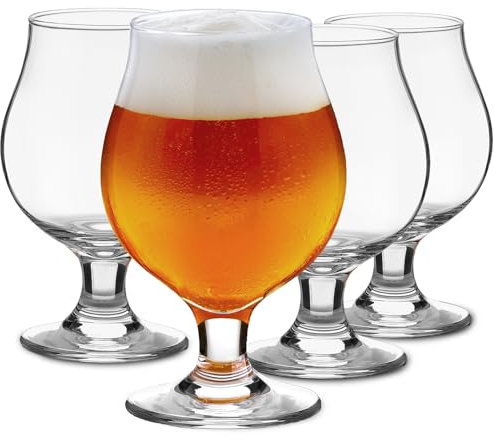 Meolibour Set di 4 bicchieri da birra da 470 ml, bicchieri da birra classici, bicchieri da birra di alta qualità, bicchieri da birra da pub, bicchieri da birra dal design unico, lavabili in