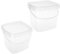 Cabilock 2 Cubos Cuadrados De Plástico para Alimentos De 5 L con Tapa Cubo Transparente con Asa Y Tapa Cubos De Almacenamiento Contenedor De Aceite para Alimentos Secos Congelador Cubo De