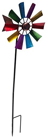 KITANDOVE Garten Windmühle Decor Eisen Kunst Windmühle Große Für Outdoor Schmuck Zufällige Farbe