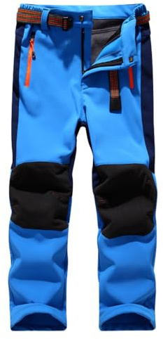 Hpbygstae Pantalon thermique imperméable pour garçon et fille, pantalon de neige, pantalon d'hiver pour l'extérieur, pantalon de randonnée, pantalon de ski softshell pour enfant, 110-120