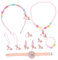TINEASUR 1 Satz Uhrenset Schmuck zum Anziehen für Kinder Mädchen Anzug Kinder Halskette Mädchenuhren lernuhr Kinder kinderlernuhr Haarschmuck Mädchen sehen Einhörner Uhr Kieselgel Rosa