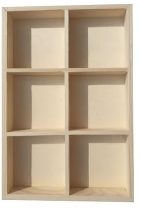 Lurrose Aufbewahrungsbox Holz Mit 6 Fächern Organizer Für Pigmente Und Malstifte Robuste Kiefernholzbox Für Künstlerbedarf Und Bastelmaterialien