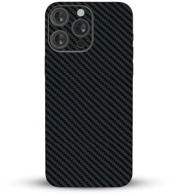 Carbon Fibre Vinyl Skin for iPhone 16 Pro – Premium 3M Decal for Back & Sides, Scratch Protection, Bubble-Free Application, Easy Application, Textured Finish, Made in UK (iPhone 16 Pro)