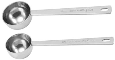 DECHOUS 5sets Measuring Spoon Handle Sturdy Stainless Steel Scooper Precision Coffee Bean Scoop Versatile for Cooking Baking 2pcs*5