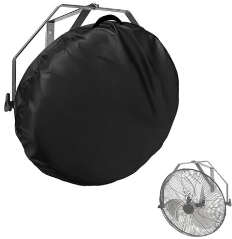 Bitubi Wall Mount Fan Cover for 18-20 Inch Fans - Compatible with High Velocity Industrial/Floor Fans, Heavy Duty 600D Oxford Dustproof Protective Cover (Black)