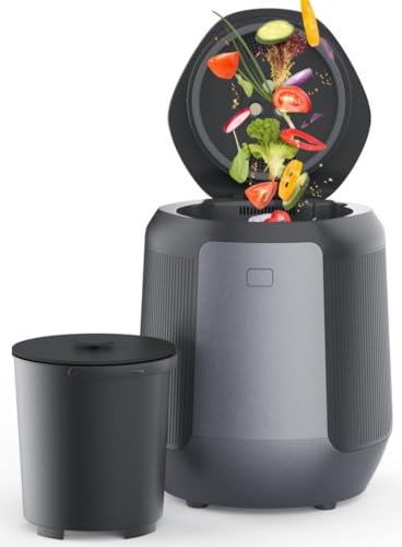 Electric Composter 4.2L Large Capacity Kitchen Countertop Food Cycler, Smart Odorless Quiet Indoor Compost Bin, Electric Waste Recycler for Home Use
