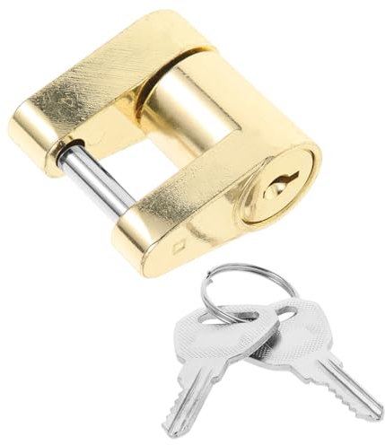 Vaguelly Heavy-duty Trailer Hitch Lock Coupler Lock with Keys for Trailer Security Quick Installation Anti-theft Protection Rvs and Caravans