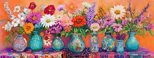 Bimkole Groß 5D Diamond Painting Kits Zubehör Blume, Vasen Diamant Malerei Kit Voll Runde Bohrer Malen nach Zahlen Malerei Stickerei Kreuzstich Diamond Dekoration 30x80 cm