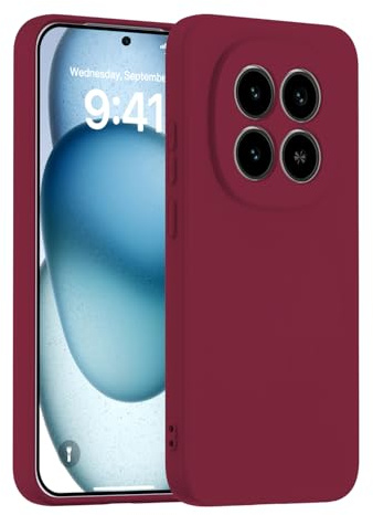 XINYEXIN Funda de Silicona para Xiaomi Redmi Note 15 Pro 5G, Carcasa Ultrafina Antigolpes con Forro de Microfibra, Protección Suave Antideslizante - Rojo