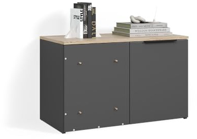 Livinity Eckkommode Piave, Anthrazit, Eck Kommode mit Tür