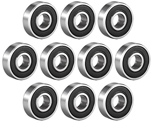 sourcing map 10Pcs Rillenkugellager 608RS doppelt versiegelt 8mmx22mmx7mm Kohlenstoffstahl Kugellager