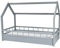 Velinda Kinderbett mit Matratze ECO Hausbett Einzelbett mit Rausfallschutz 160x80cm (Farbe: grau)
