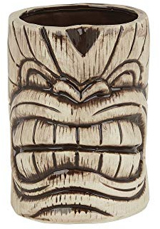 Beaumont Ceramic Toscano Kanaloa Tiki Mug 450ml - Light/Coffee Brown