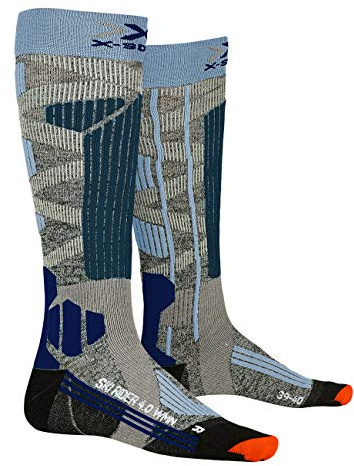 X-Socks X-Bionic X-Bionic Ski Rider Socks G230 Stone Grey Melange/Mineral Blue 40 X-Bionic Ski Rider Socks G230 Stone Grey Melange/Mineral Blue 40