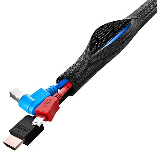 Geflechtschlauch geschlitzt Kabelschlauch selbstschließend Kabelkanal Kabelschutz Kabelmantel Gewebeschlauch PET für Zuhause und Büro/Industrie zuschneidbar (3, Red Pepper (rot) - Ø 3,2mm)