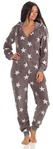 Toller Damen Schlafanzug Einteiler Jumpsuit Overall - Sterneoptik - 291 267 97 961