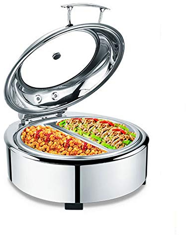 Aprilhp Food Warmers Buffet and Plate Warmer -Chafing Dish -Stainless Steel Hot Plates for Keeping Food Warm- Adjustable Temperature Control, 400W Full Size with 1/2 Inserts
