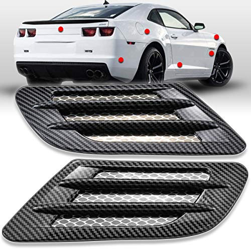 KATUR Universeller Lufteinlass für die Autoseite, Lufteinlass, Kühlergrill, Kanal, Dekoration, ABS-Kunststoff-Aufkleber (Kohlefaser)