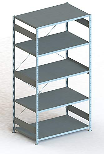 Steckregal aus Metall- Stecksystem Lagerregal 250 x 130 cm - 80 cm tief verzinkt - Fachlast 230 Kg