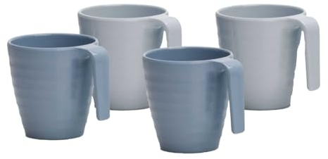 Flamefield 4-Piece 'Shades of Blue' Melamine Camping Picnic Mugs Set