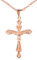 MicVivien Jesus Kreuz Anhänger mit Kette in 925 Sterling Silber für Frauen Mädchen Halskette Roségold Damen Kette 45cm