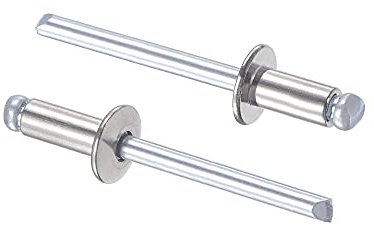 sourcing map Rivetti ciechi in acciaio inox 304 rivetti decorativi rivetti 5 mm diametro 10 mm impugnatura lunghezza tono argento, 25 pezzi