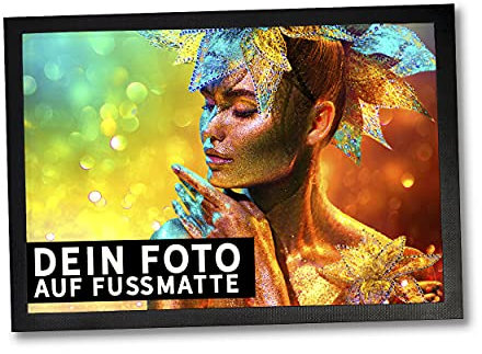 Sunnywall Fußmatte Bedrucken mit eigenem Bild Foto oder Grafik Fußabtreter selbst gestalten rutschfest (90 x 60 cm mit Gummirand)