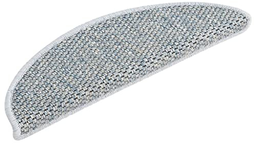vidaXL Treppenmatten 15 STK., Stufenmatten Selbstklebend, Treppenteppich in Sisal-Optik, Treppenstufenmatte Treppenschutz, 65x21x4cm Blau