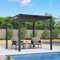 PURPLE LEAF Garten Pavillon Pergola 3X 3 m Aluminium, Pergola Wasserdicht Sonnendach mit Schiebedach, Garten-Pergola Mit Markisenschutz für Garten Terrasse, UV Beschattung, Grau