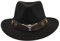 LIANGFANG Outdoor Lederhut aus Wildleder Westernhut Wollfilz Damen Westernhut Cowboyhut Westernkleidung Filzhut für Damen und Herren, Schwarz, Einheitsgröße, AAC01