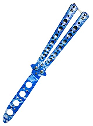 Lonnalee Butterfly Trainer,Ungeschärfte Klinge Übungs Butterfly Trainer,Butterfly Trainingsmesser für Balisong Trainingsmesser AnfäNger-Der Flipping-Tricks üBt