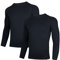 AMZSPORT Herren 2er Pack Kompressionsshirt Langarm Funktionsshirt Schnelltrocknendes Laufshirt Atmungsaktiv Sportshirt für Männer, SchwarzSchwarz，L
