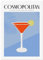 JUNOMI® Cosmopolitan Poster DIN A2, Cocktail, Longdrink, Bar, Getränke, Cocktail Set | ohne Rahmen