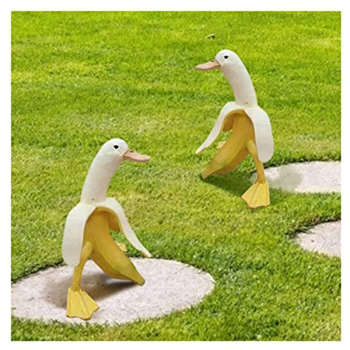 TOMYEUS Gartenskulpturen Gartendekoration Banana Duck kreative Gartendekoration Skulptur Garten Dekoration Retro Ornament Home Statue Dekoration Accessoires Gartenstatuen Im Freien (Color : Yellow)