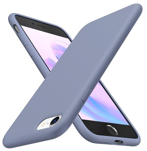 TOCOL Silicone for iPhone SE Case, Liquid Silicone Multi-Color Slim Silky-Soft Touch Anti-Scratch Shockproof Protective Phone Cover, Lavender Gray