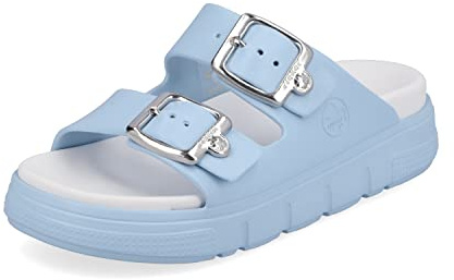 Rieker Damen Pantoletten P2180-10 blau Gr. S