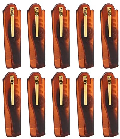 Holzkamm faltbarer Taschenkamm mit feinen Zähnen für Haar und Bart, 8 x 4 | Feinzahnkamm für unterwegs, ideal für Bart und Haar, perfekt für Büro und Reisen