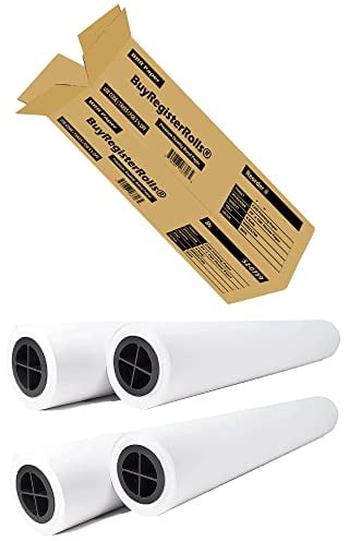 Plotterpapier, 61 x 38 cm, 9 kg, unbeschichtet, 96 hellweiß (75 g/m² mit 5,1 cm Kern), CAD-Papierrollen für Ingenieure, Architekten, Copy Service Shops mit Tintenstrahldruckern