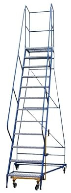 Fahrbare Podestleiter FP-2500r | mit Feststeller | fahrbare Leitern mit Podest | Podestleitern, Plattformleiter, Podesttreppe