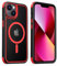 MobNano Hybrid Magnetisch Durchsichtig Hülle für iPhone 13 Hülle, iPhone 14 Hülle [Kompatibel mit MagSafe] Stoßfest Bumper Transparent Starke Magnet Handyhülle Silicone iPhone 13 14 Case - Schwarz/Rot