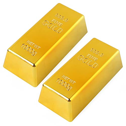 Stronrive Gefälschte Goldene Ziegel, Realistischer Goldbarren, Gefälschter Goldener Ziegel Für Handwerk, Goldbarren Für Filmrequisite Neuheit Geschenk Scherz (16.5x7.5x4.5cm, 1/2/3/4 Stück)