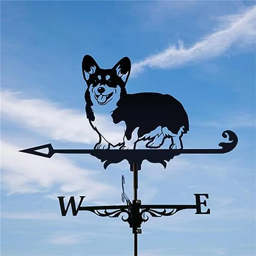 jUlenO Hund Wetterhahn Wetterfahne,Metall Weather Vane Windfahne Windrichtungsanzeiger für den Gartenzaun &Schuppen Dekorative